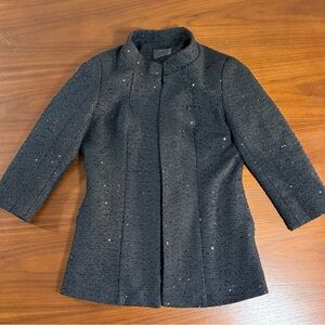 CHANEL Black Sparkle Tweed Blazer with Subtle Sparkle